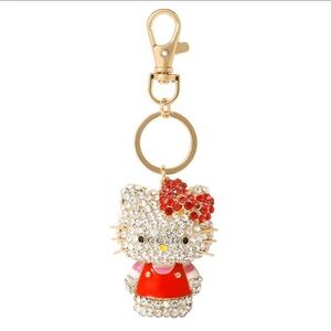 NIB Sanrio Hello Kitty pavé 3D bling bag charm keychain